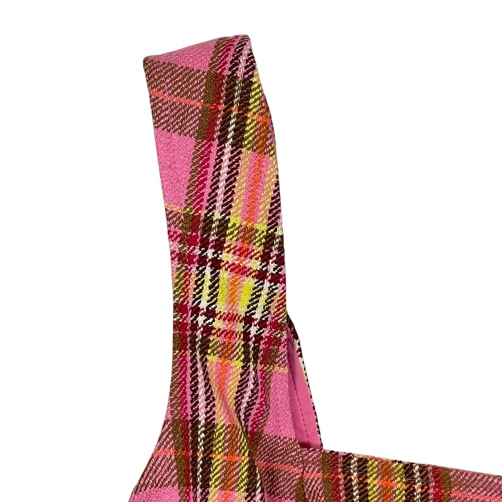 Maeve by Anthropologie US 10 Pink Plaid Structured Corset Bustier Top - Picture 4 of 9